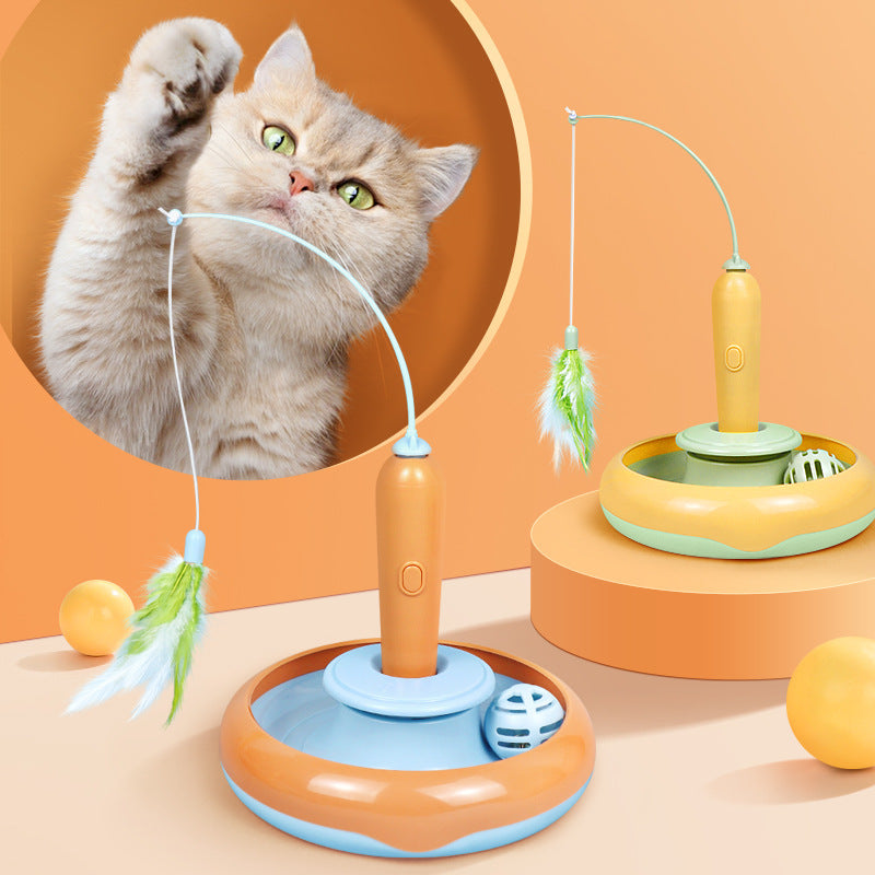 Katzenspielzeug mit Feder zum selbstspielen